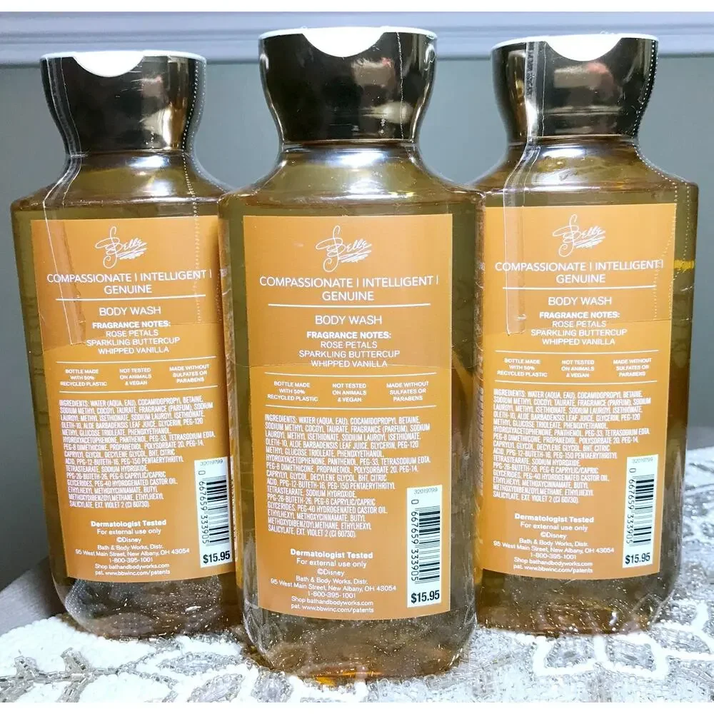 Bath & Body Works DISNEY PRINCESS BELLE 10oz Shower Gel Body Wash x3
